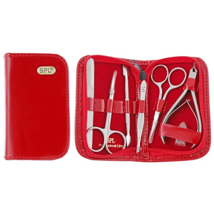 Маникюрный набор светло-красный, лаковый – 77107AD