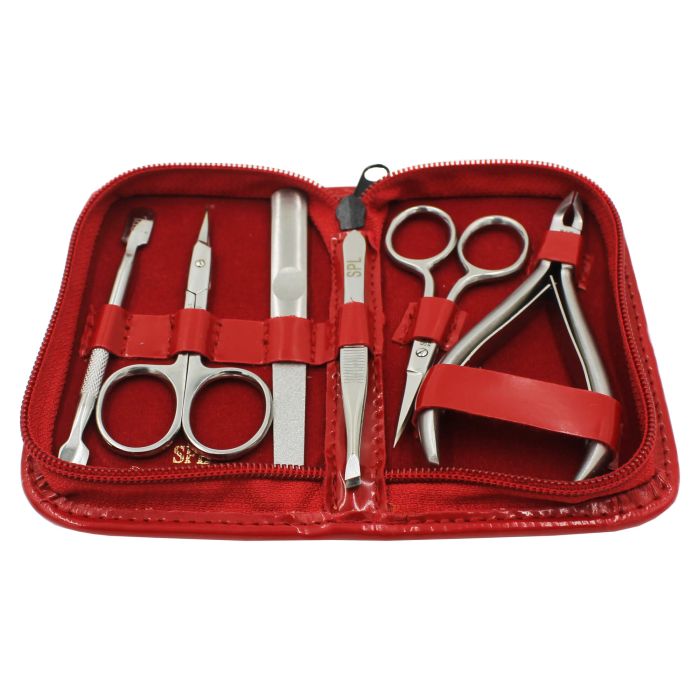 Маникюрный набор светло-красный, лаковый – 77107AD