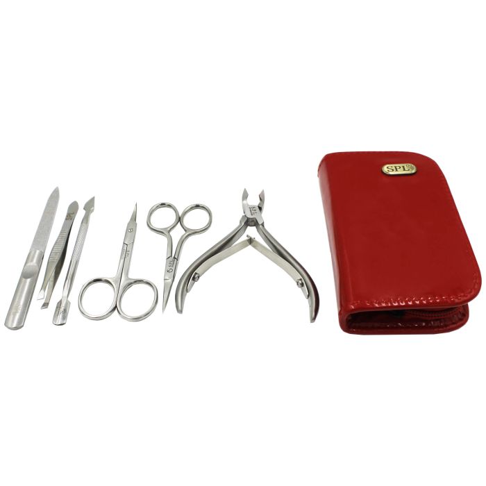 Маникюрный набор светло-красный, лаковый – 77107AD