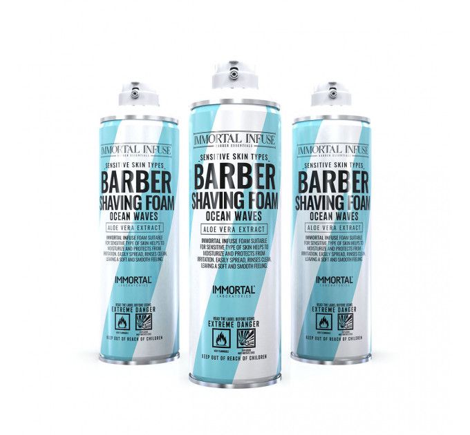 Пена для бритья для чувствительной кожи Immortal Infuse Shaving Foam Ocean Waves 500ml INF-76