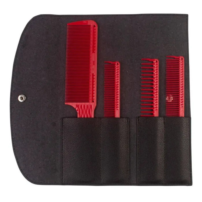 Набор расчесок для барбера JRL Barber Comb Set Red JRL-J001