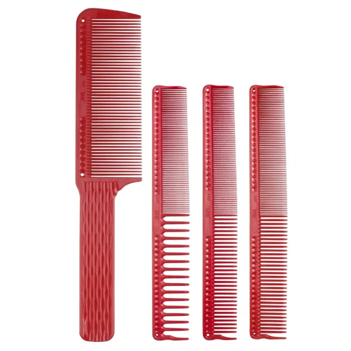 Набор расчесок для барбера JRL Barber Comb Set Red JRL-J001