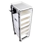 Тележка парикмахерская/барберская на 5 отделений белого цвета JRL-TL00024