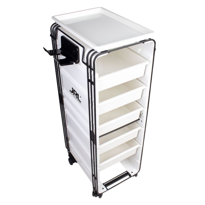 Тележка парикмахерская/барберская на 5 отделений белого цвета JRL-TL00024