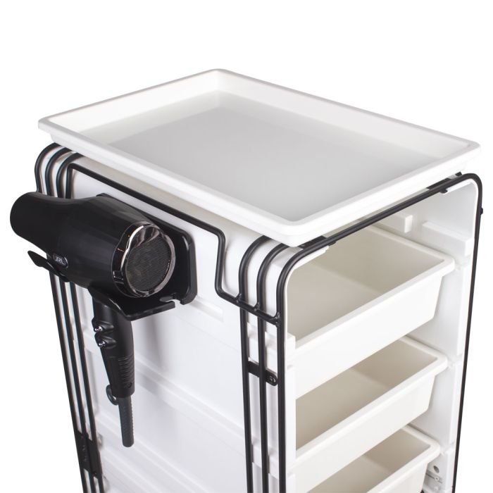 Тележка парикмахерская/барберская на 5 отделений белого цвета JRL-TL00024