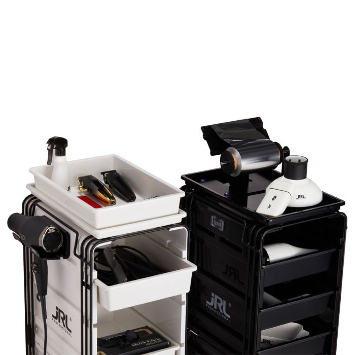 Тележка парикмахерская/барберская на 5 отделений черного цвета JRL-TL00025